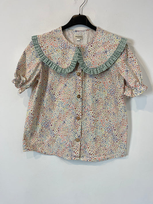 OHANA MAP. T.xs collar floral blouse