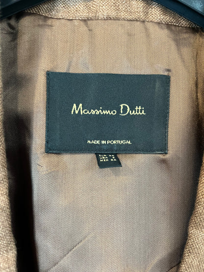 MASSIMO DUTTI. Blazer marrón lino T.34