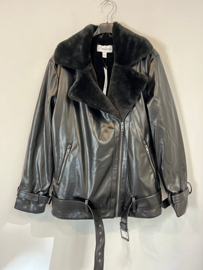 THE DROP. Biker negra efecto piel T.xs