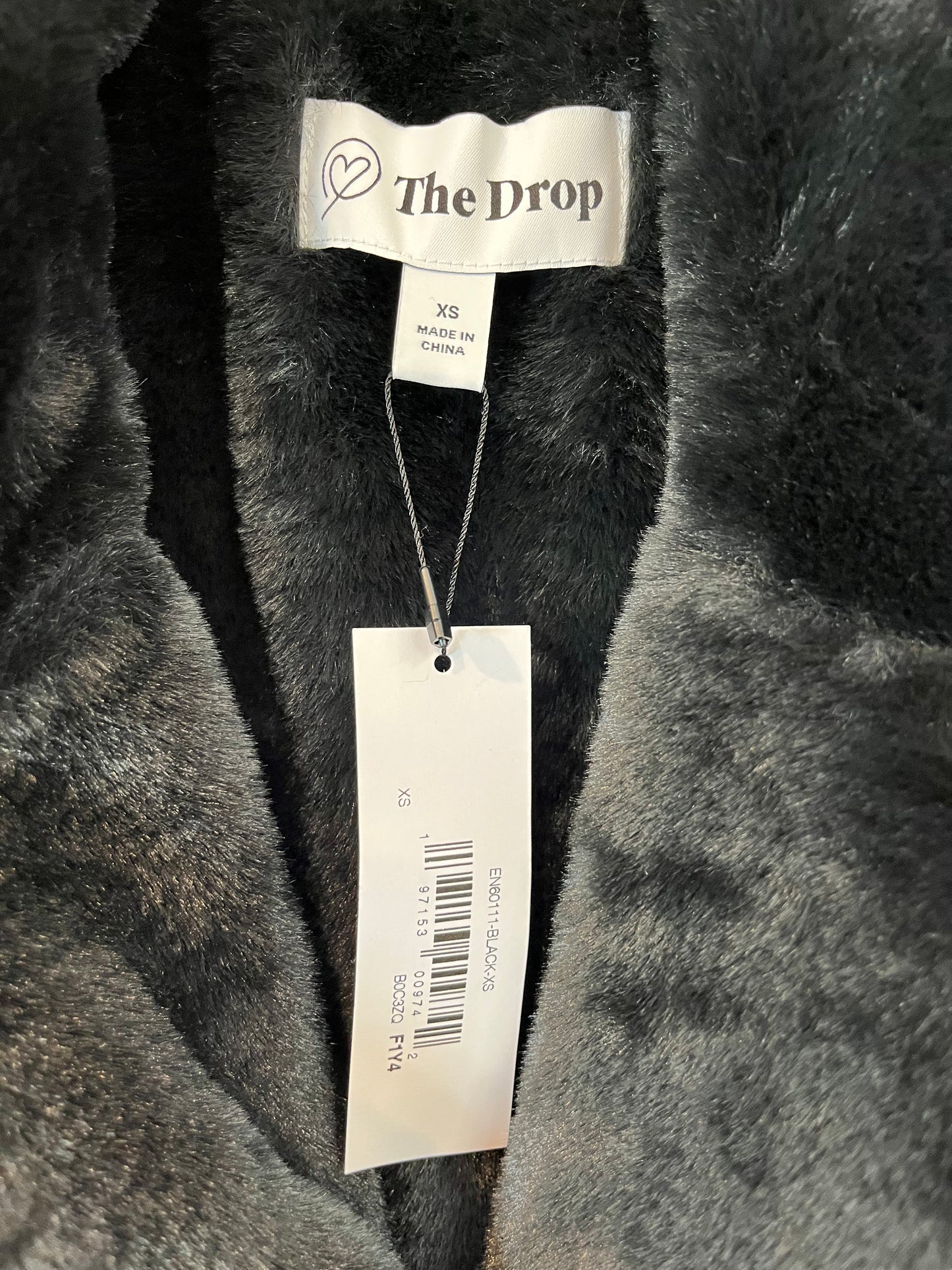 THE DROP. Biker negra efecto piel T.xs