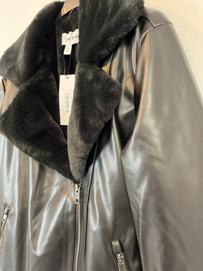 THE DROP. Biker negra efecto piel T.xs