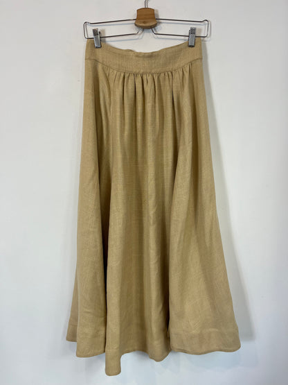 SEZANE. Beige midi skirt, size 34