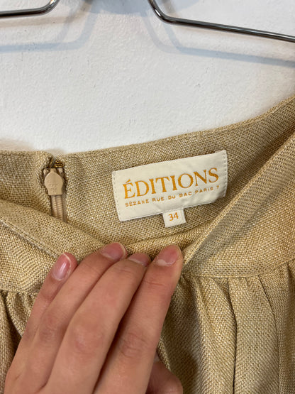 SEZANE. Beige midi skirt, size 34