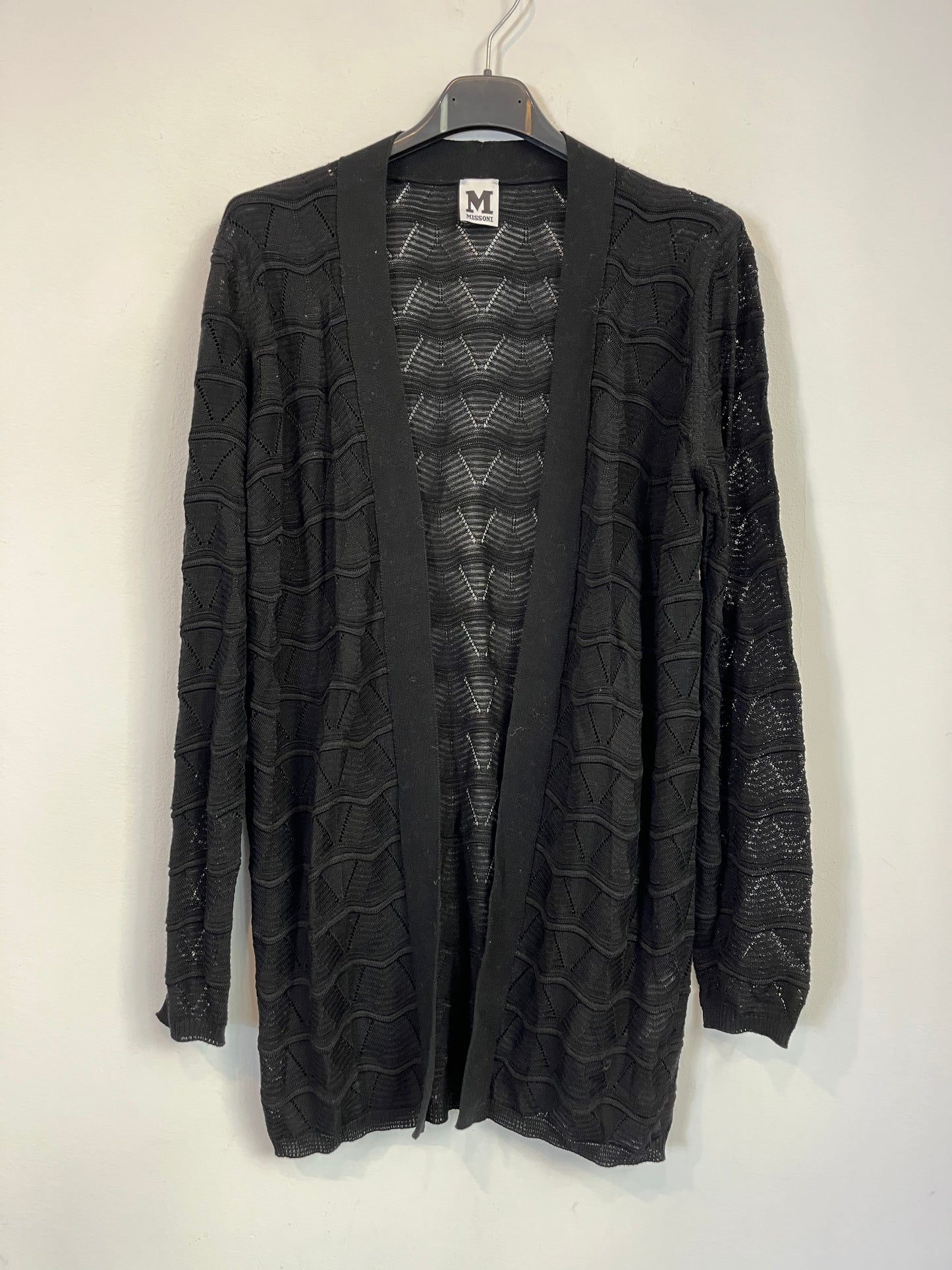 MISSONI. Cárdigan negro con algodón. T. 42 (M)