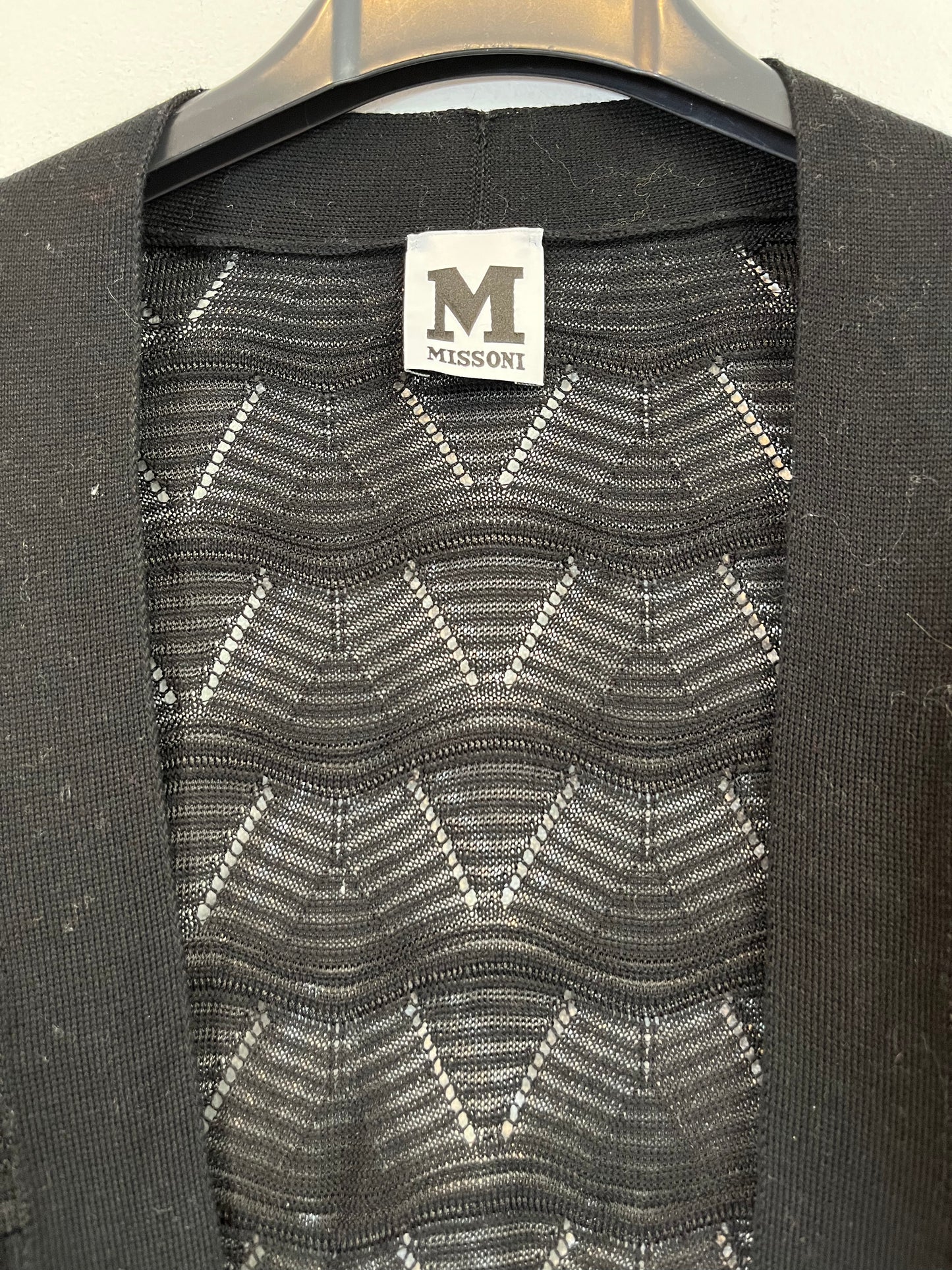 MISSONI. Cárdigan negro con algodón. T. 42 (M)