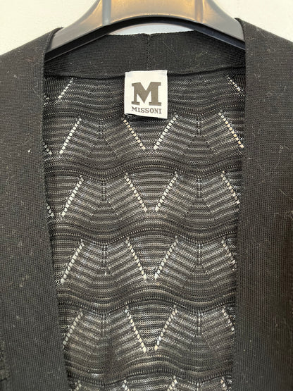 MISSONI. Cárdigan negro con algodón. T. 42 (M)