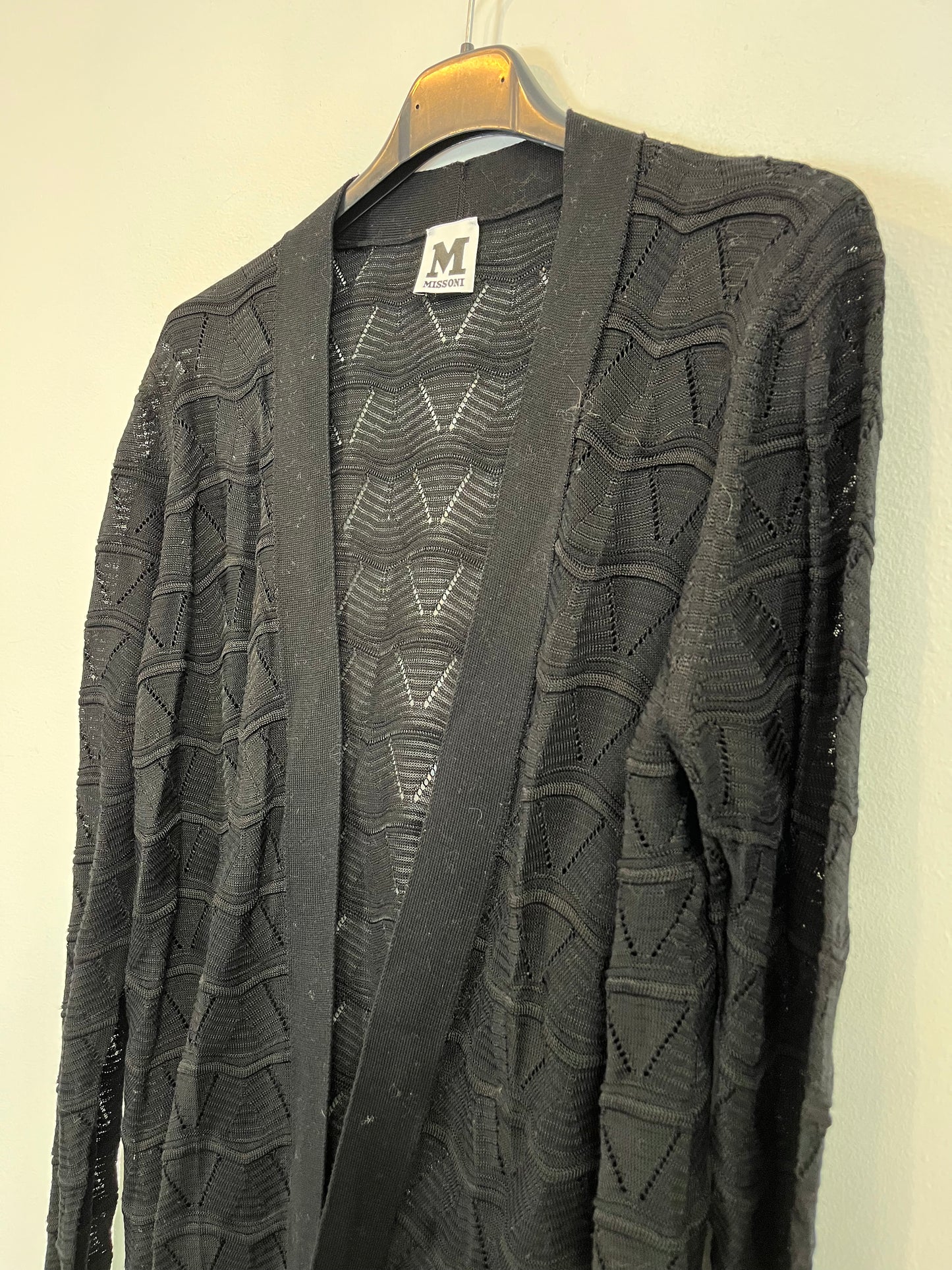 MISSONI. Cárdigan negro con algodón. T. 42 (M)