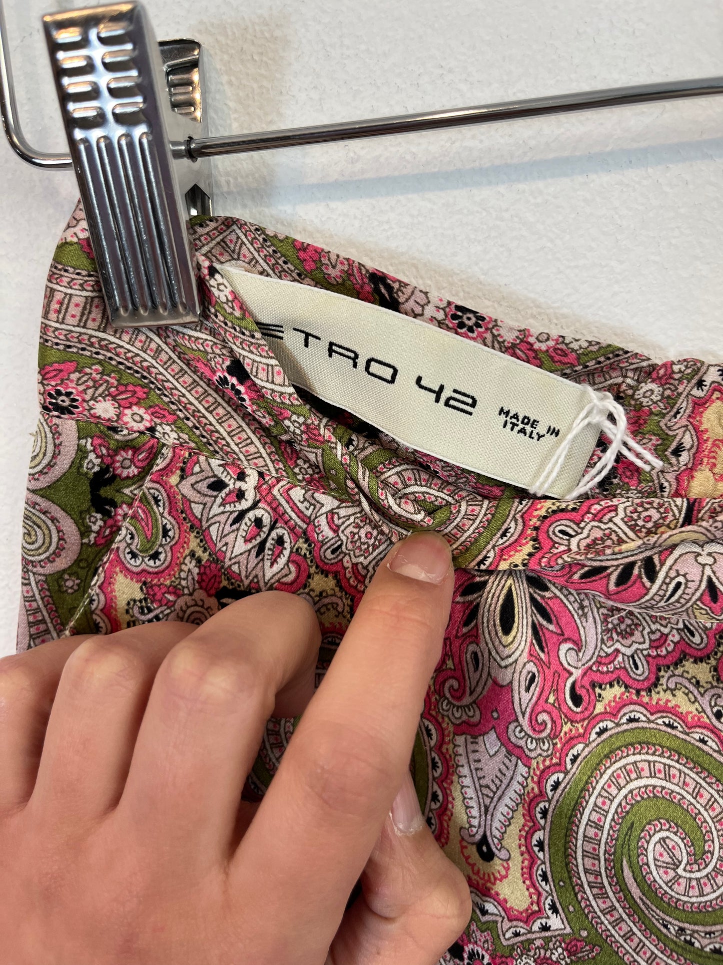 ETRO. Pantalón estampado seda. T. 42 (M)