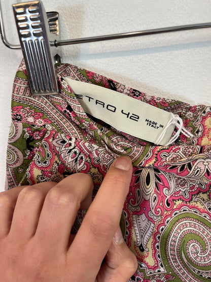 ETRO. Pantalón estampado seda. T. 42 (M)