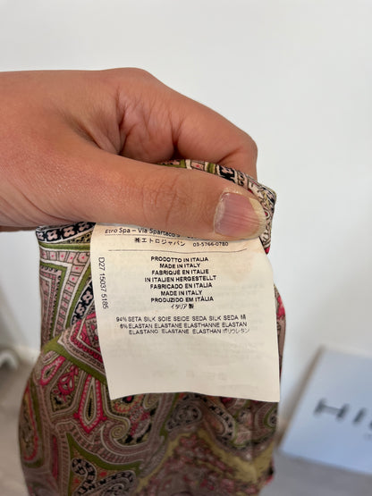 ETRO. Pantalón estampado seda. T. 42 (M)