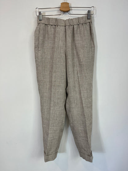 B CORNER. Pantalón cuadros lino. T. 38