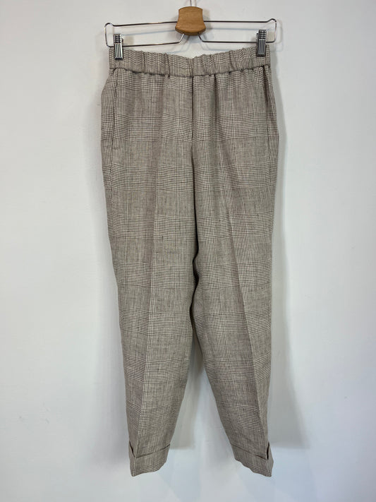 B CORNER. Pantalón cuadros lino. T. 38