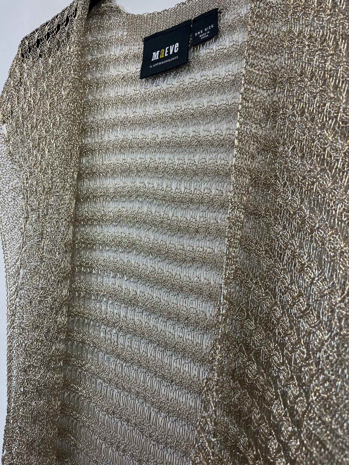 MAEVE. Chaleco largo dorado punto. TU (M)