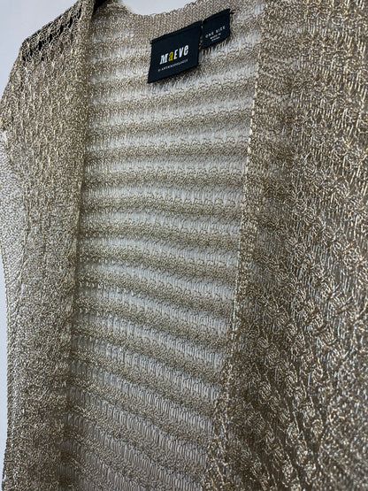 MAEVE. Chaleco largo dorado punto. TU (M)