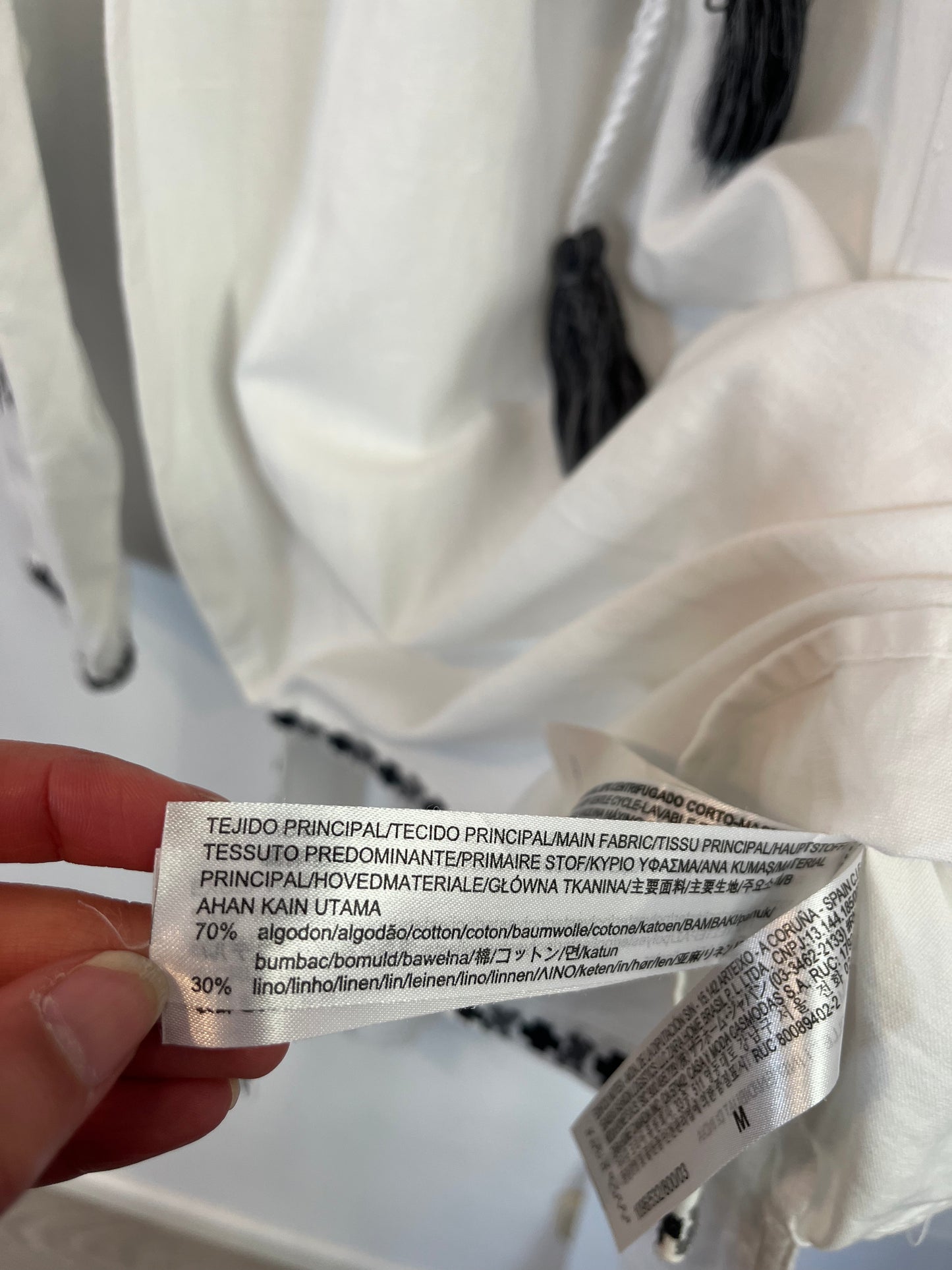 ZARA. Embroidered linen dress. Size M