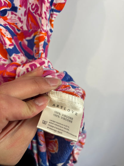 ARTLOVE. Vestido midi estampado flores. T. 36