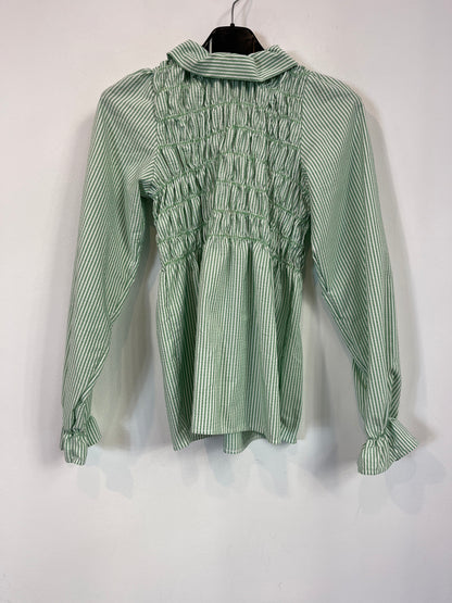 POPPELIN. Striped honeycomb blouse. Size M (xs/s)