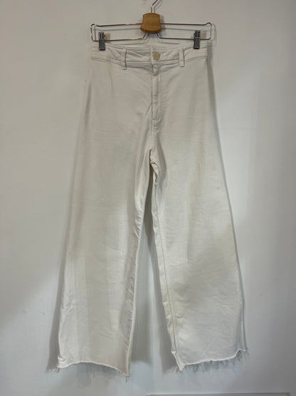 ZARA. Denim culotte blanco. T 38