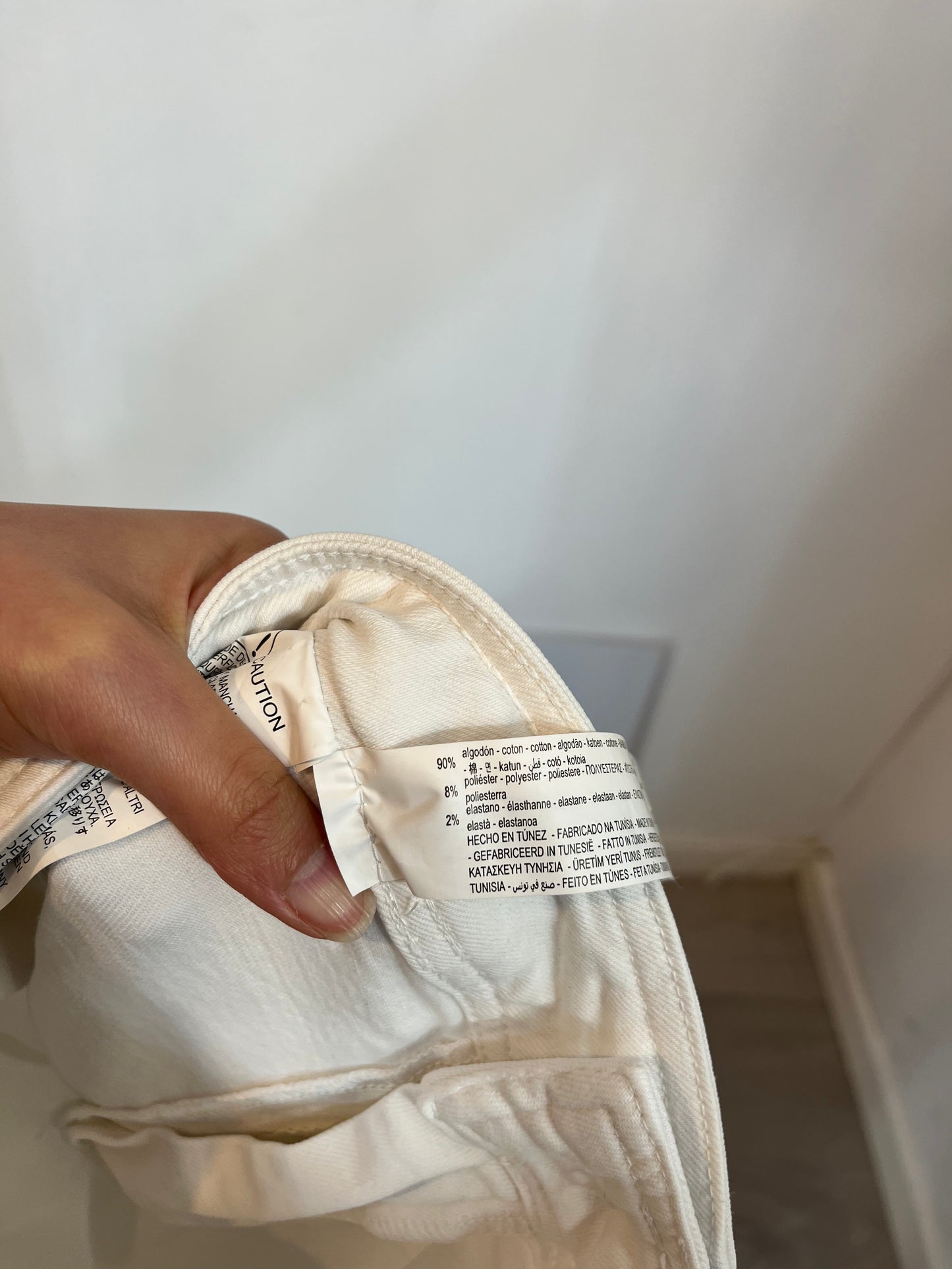 ZARA. Denim culotte blanco. T 38