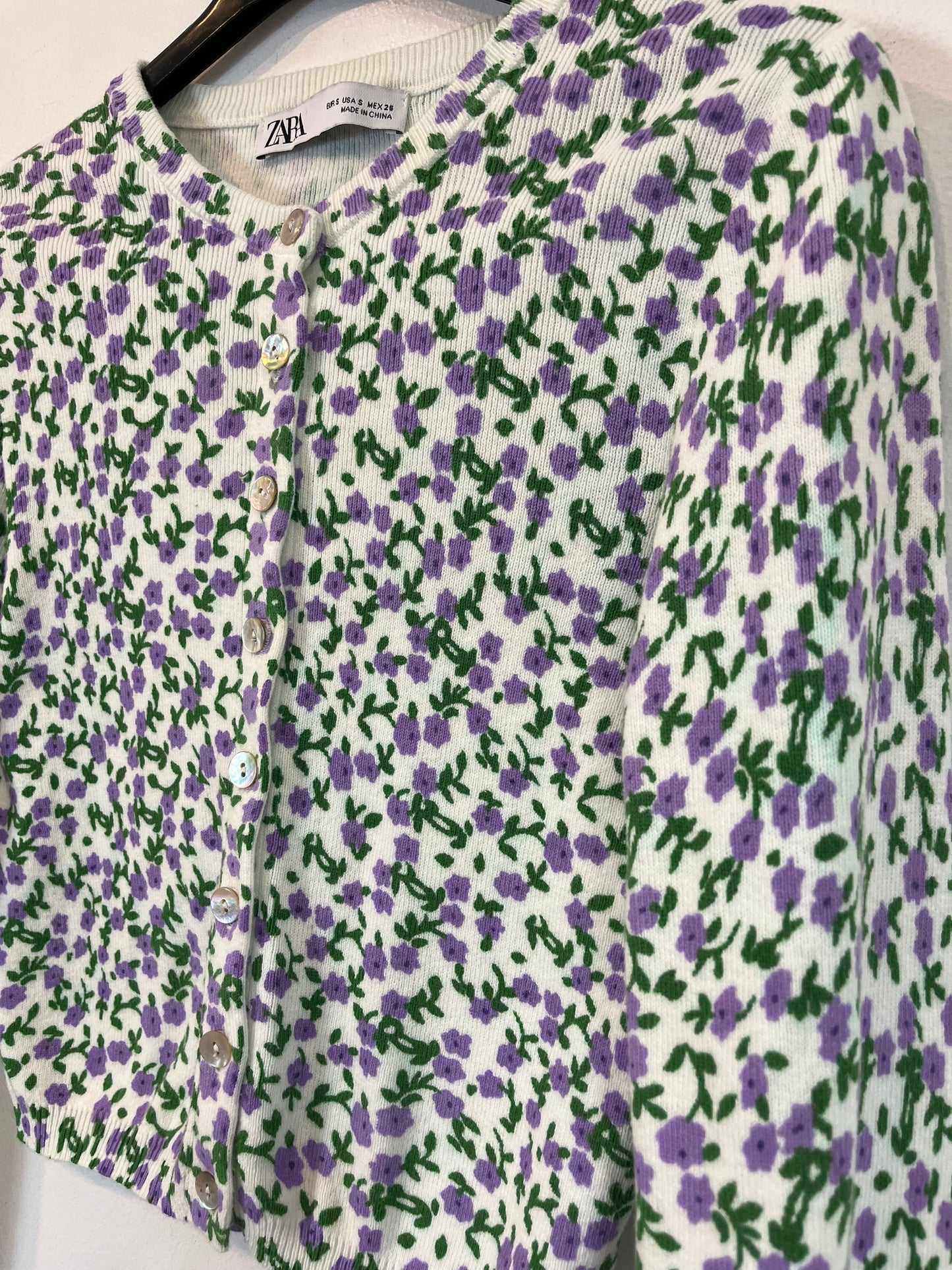 ZARA. Floral ribbed jacket. TS