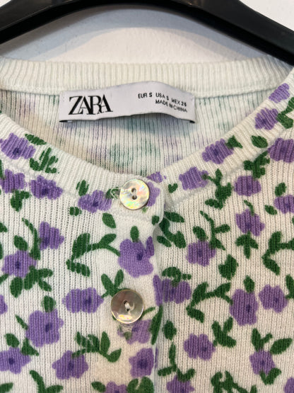 ZARA. Floral ribbed jacket. TS