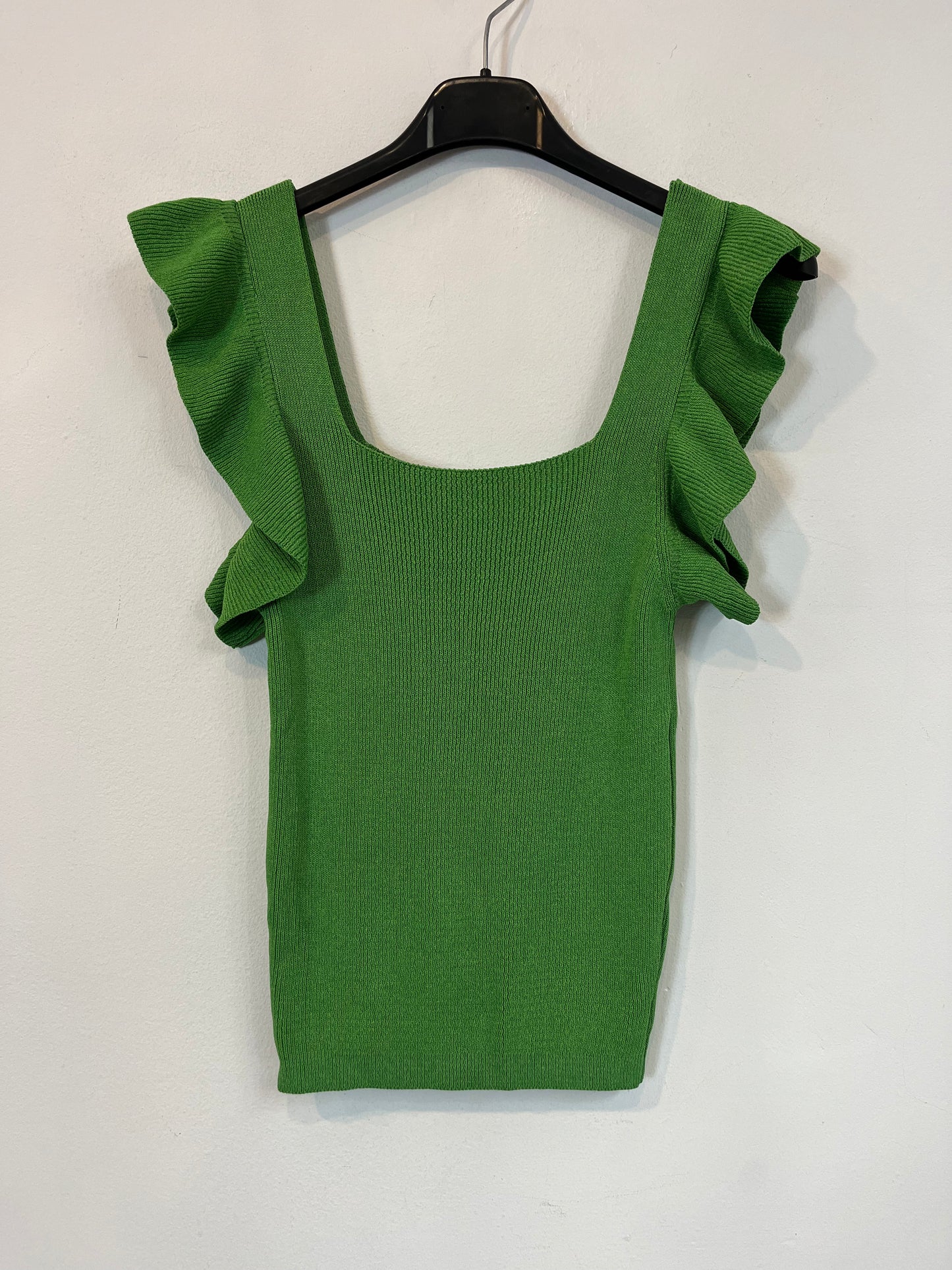 THE CLOSET. Top verde canalé elástico. TU (S)