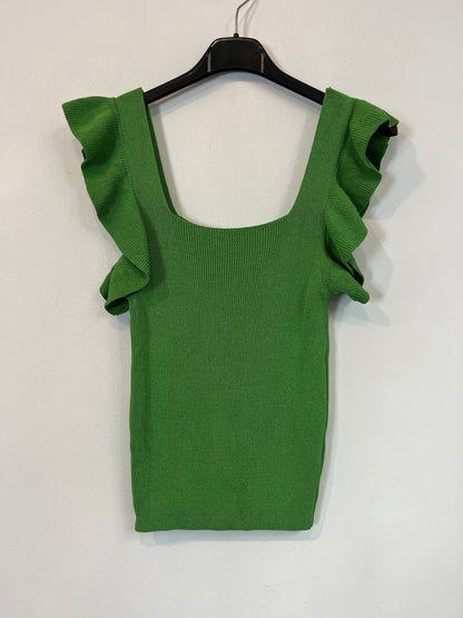 THE CLOSET. Top verde canalé elástico. TU (S)