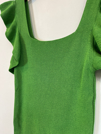 THE CLOSET. Top verde canalé elástico. TU (S)