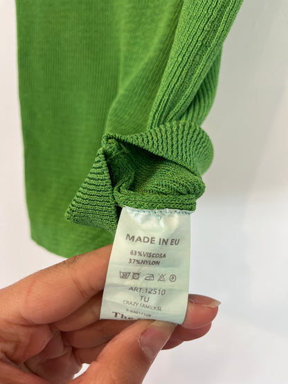 THE CLOSET. Top verde canalé elástico. TU (S)