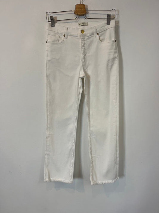 ETRO. Denim blanco detalle flecos. T 26 (36)