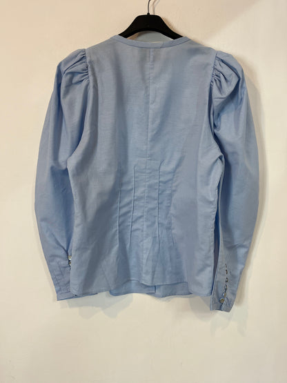 SOPHIE + LUCIE. Blue puff-sleeved blouse. Size 36