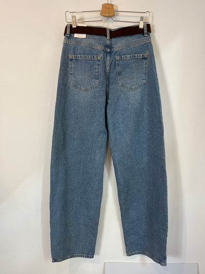 ZARA. Denim pata ancha cinturón. T 38