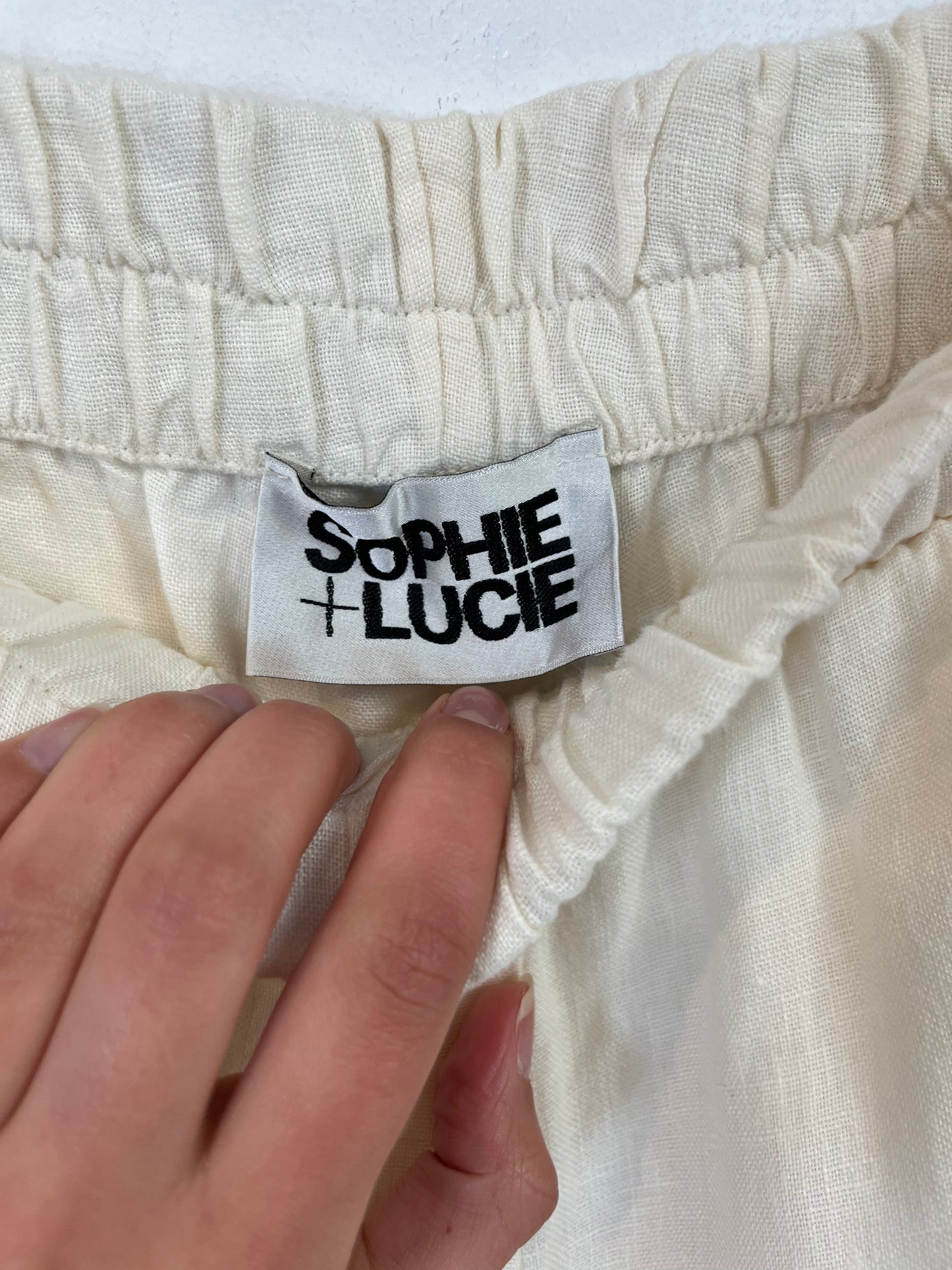 SOPHIE + LUCIE. Pantalón beige lino. T 38