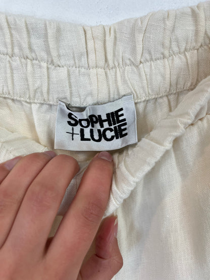 SOPHIE + LUCIE. Pantalón beige lino. T 38