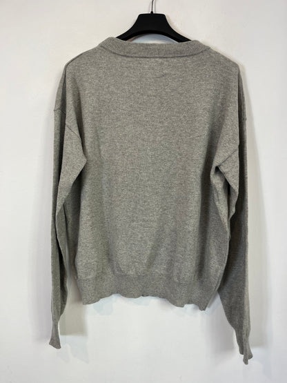 MICHONET. Jersey fino gris bordados. T M