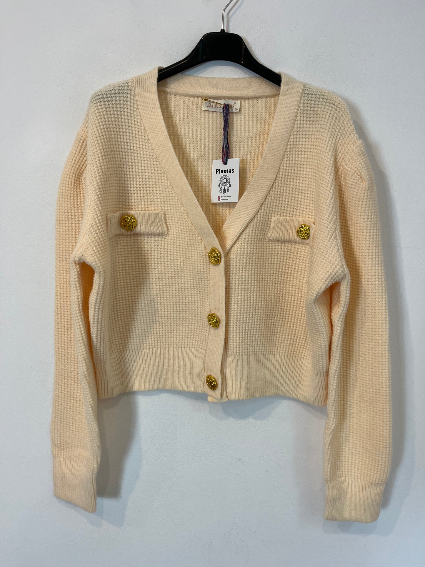 OTRAS. Chaqueta punto beige textura. TU (M)