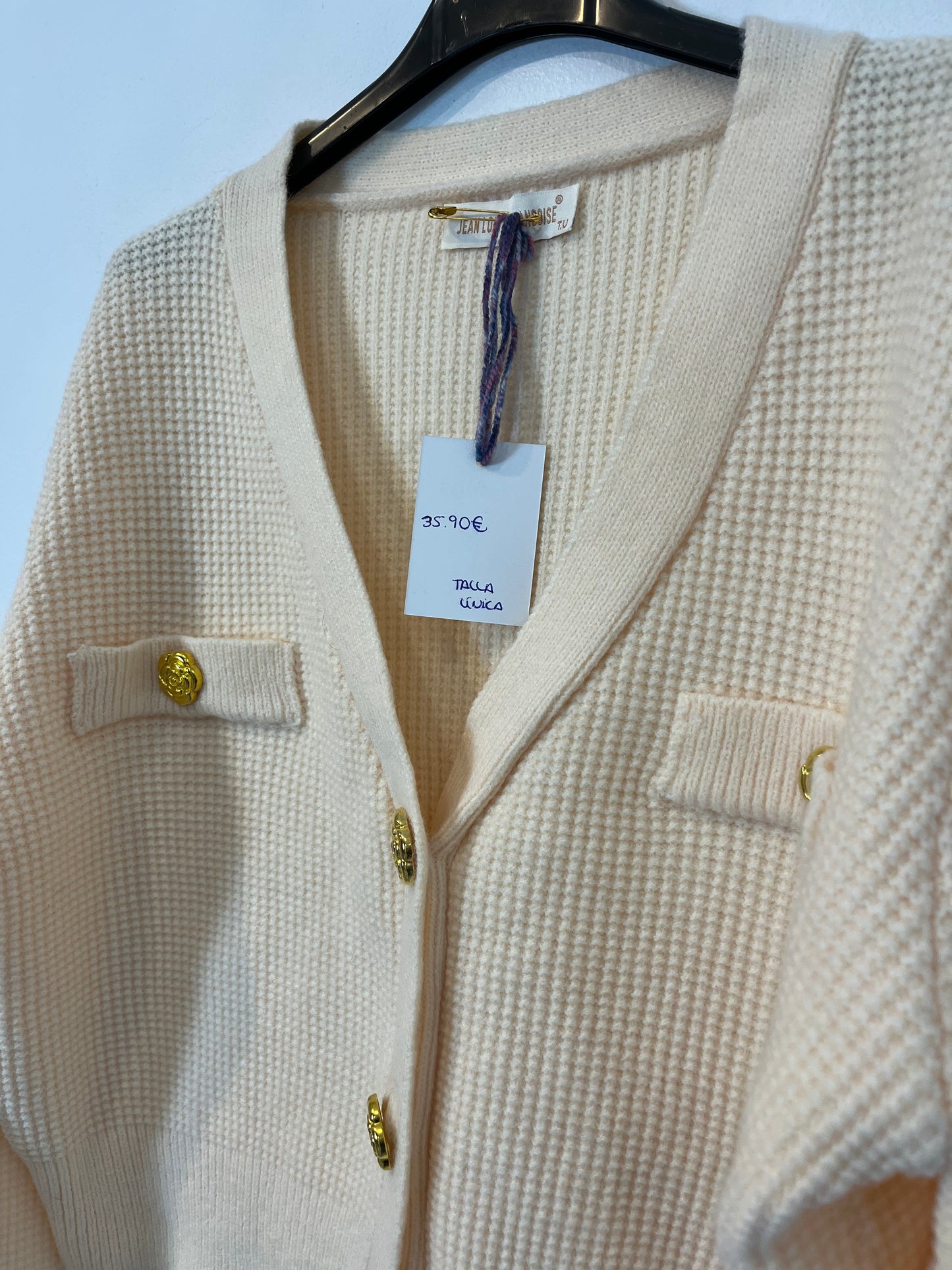 OTRAS. Chaqueta punto beige textura. TU (M)