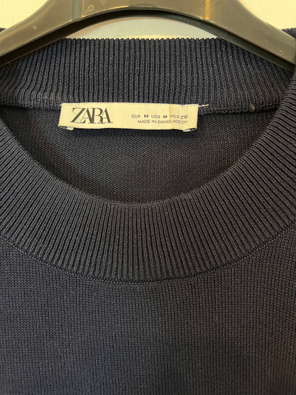ZARA.  Jersey azul hilo. T M
