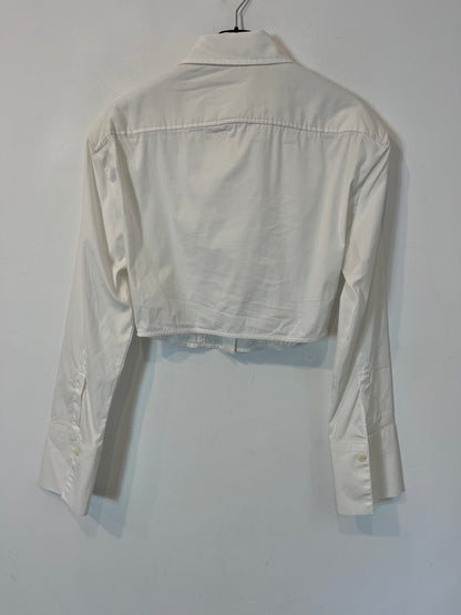 ZARA. Blusa blanca estilo corsé. T S