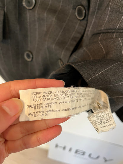 ZARA. Blazer gris rayas. T S (M)