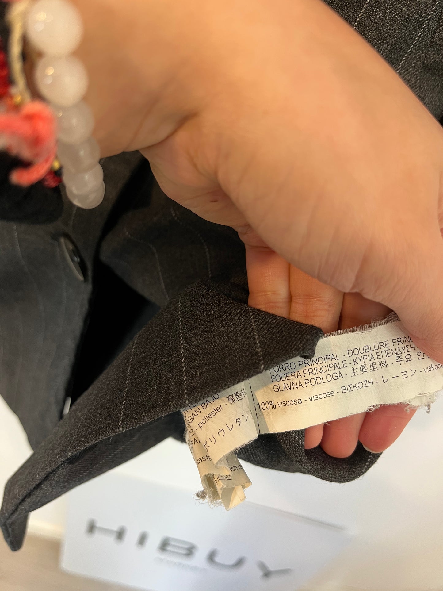 ZARA. Blazer gris rayas. T S (M)