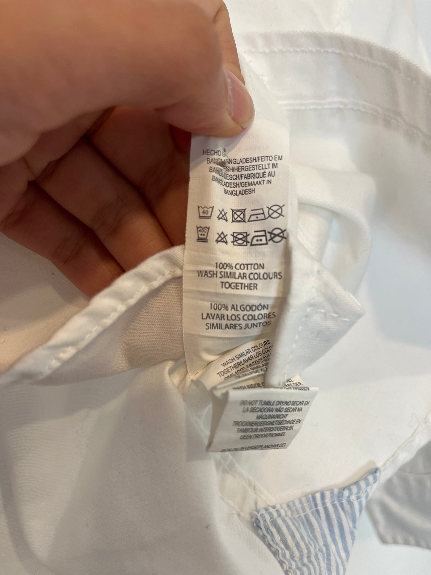 MINI REBEL. Camisa blanca algodón logo. T 9-12 meses