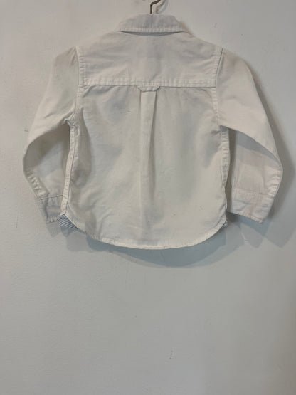 MINI REBEL. Camisa blanca algodón logo. T 9-12 meses