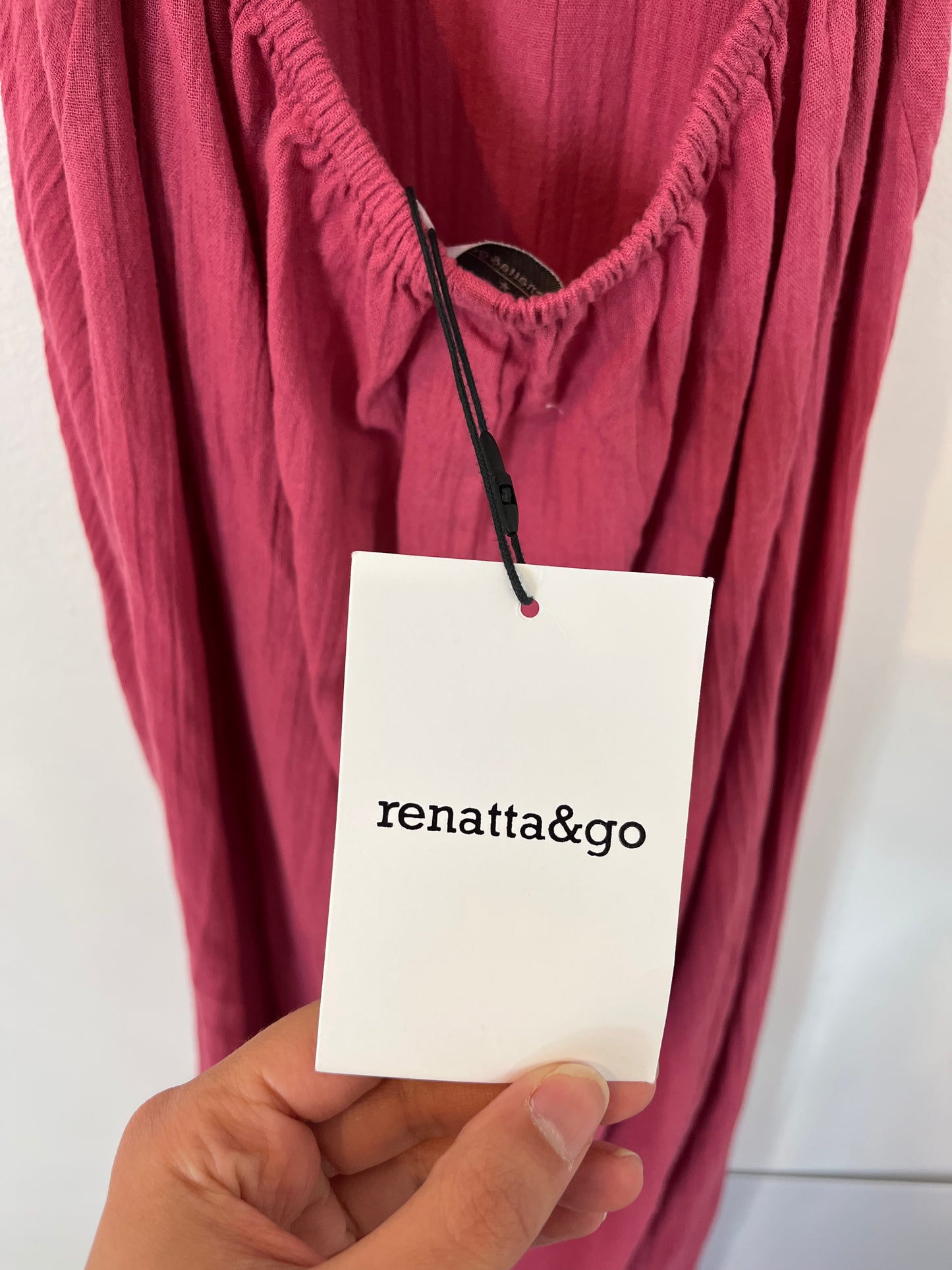 RENATTA&GO. Vestido algodón rosa. T M