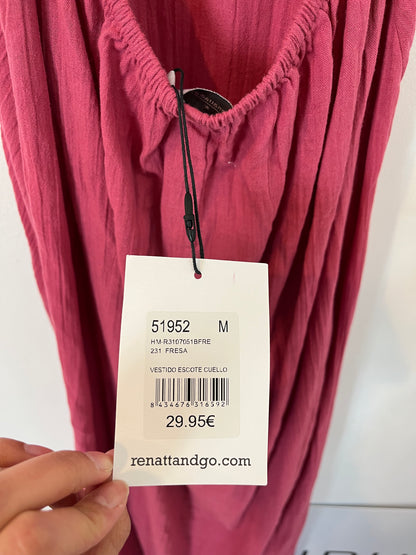RENATTA&GO. Vestido algodón rosa. T M