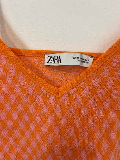 ZARA. Top estampado geométrico bicolor. T M