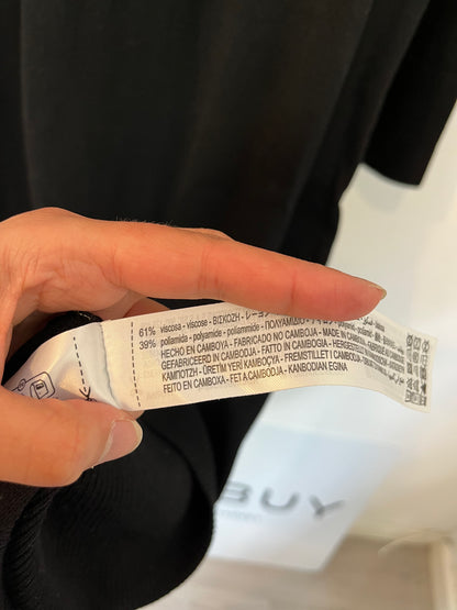 ZARA. Vestido negro punto. T M