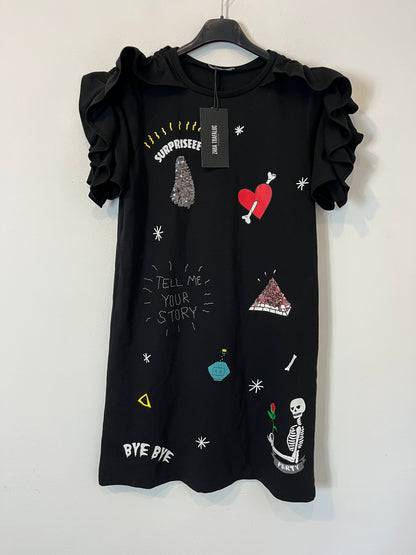 ZARA. Vestido corto dibujos. T. S.