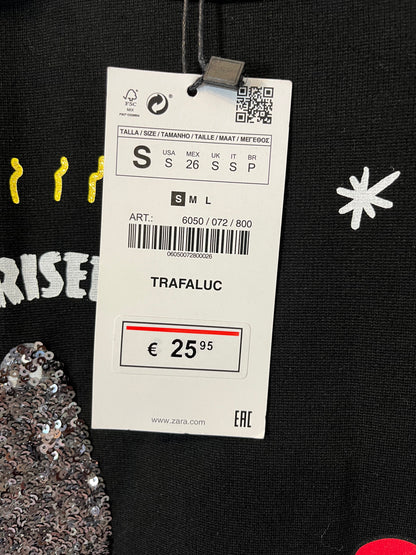 ZARA. Vestido corto dibujos. T. S.