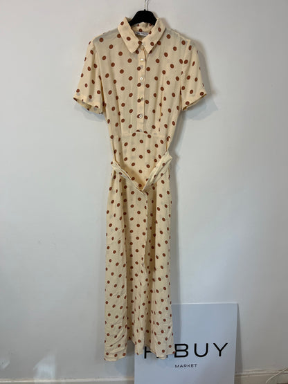 ZARA. Vestido largo lunares. T. XS